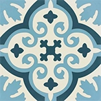 Blue cement tiles